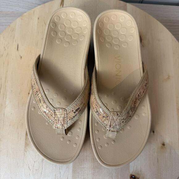 VIONIC Womens Pacific Hightide Platform Sandal Gold Cork Size 5 TVW4895 Comfort - Picture 4 of 14